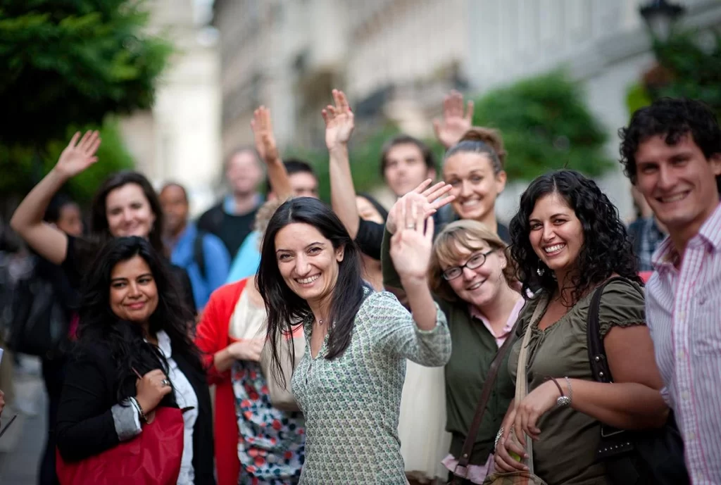students outside