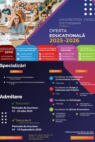 Oferta Educationala 2025-2026 - Admitere 2025