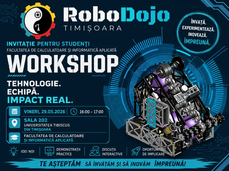 Workshop RoboDojo la Facultatea de Calculatoare și Informatică Aplicată Tibiscus